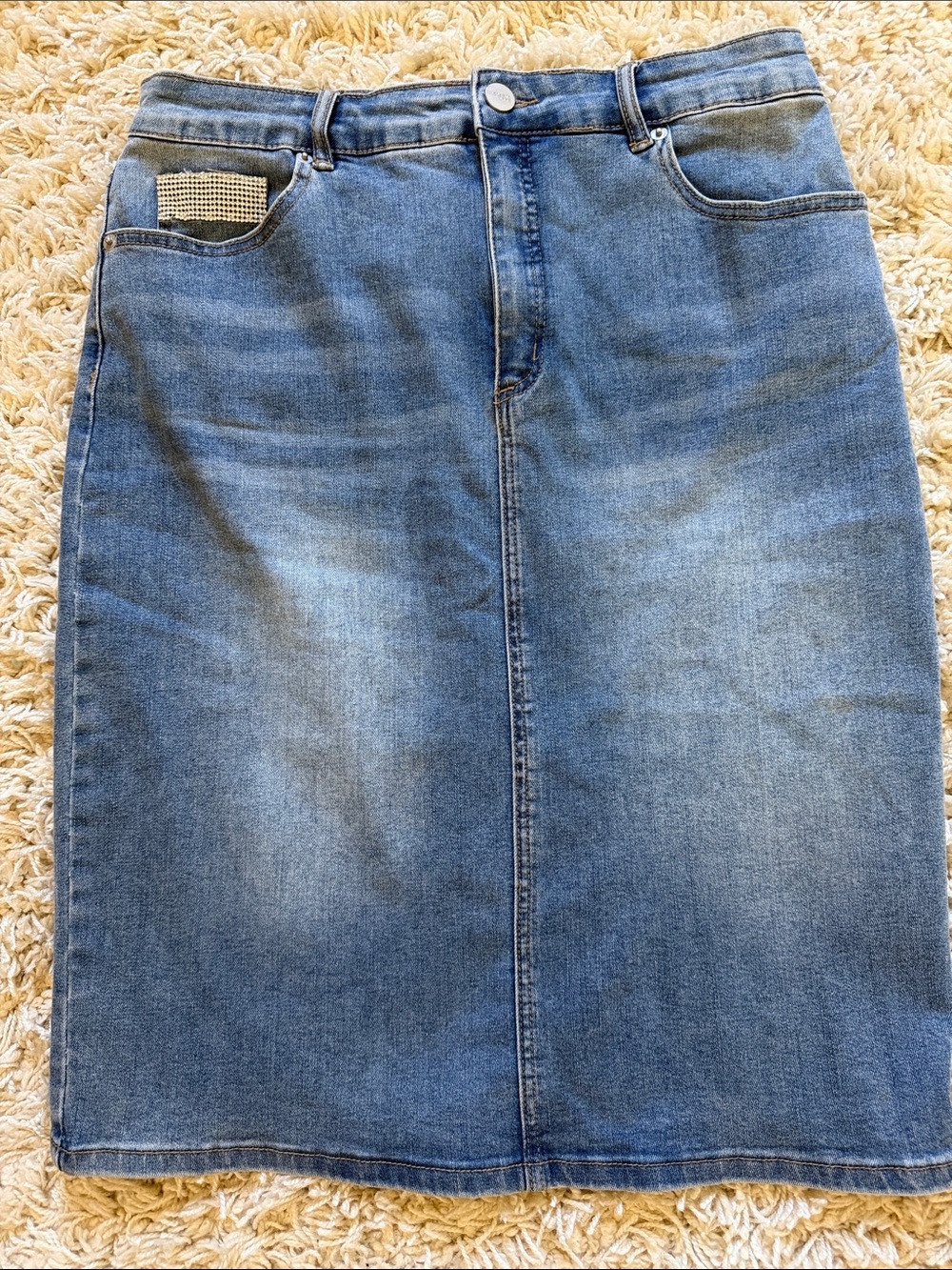 Melanie Lyne Classic Blue Denim Men's Jeans Skirt